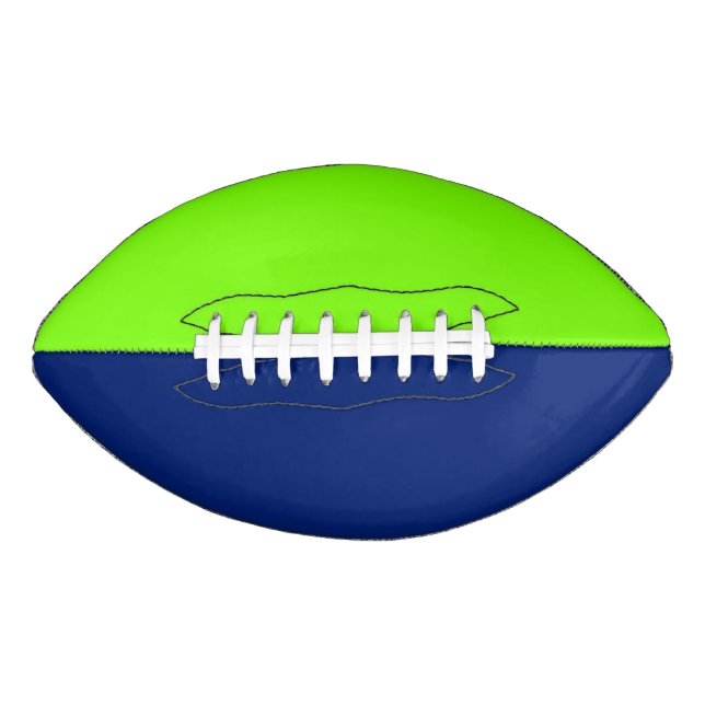 solid colour dark blue and  neon green american football (Front)