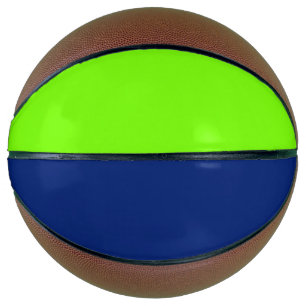 solid colour dark blue and  neon green basketball