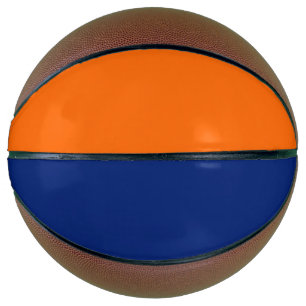 solid colour dark blue and orange basketball