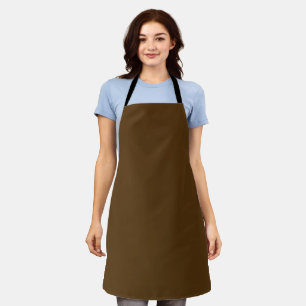 Solid colour dark chocolate brown apron