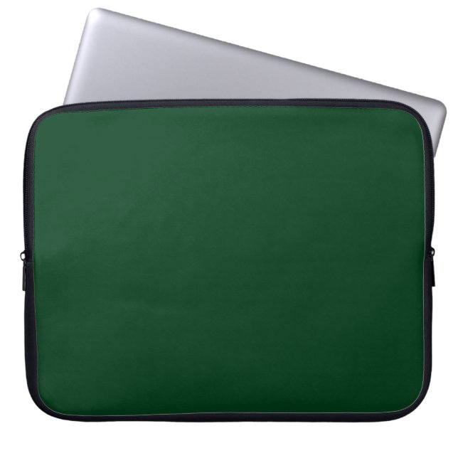 Solid colour dark green laptop sleeve (Front)