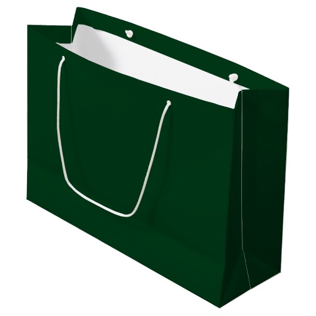 Solid colour dark green large gift bag (Front Angled)
