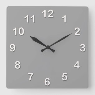 Solid Colour: Dark Grey Square Wall Clock