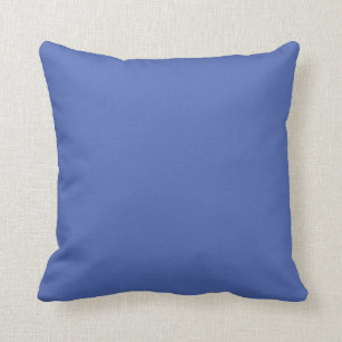 Solid colour dusty blue cornflower cushion