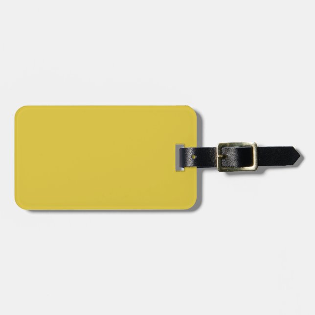 Solid colour dusty yellow luggage tag (Front Horizontal)