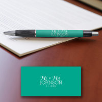 Solid Colour Emerald Green Mr & Mrs Wedding Favour