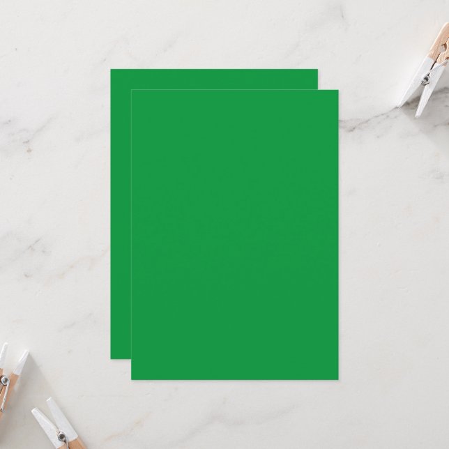 Solid Colour Flat Invitations Announcements Card (Front/Back In Situ)