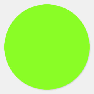 solid colour fluorescent green background classic round sticker