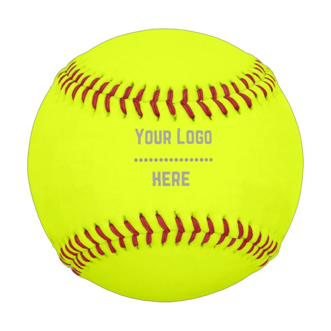 solid colour fluorescent  yellow - your  logo  baseball (Front)