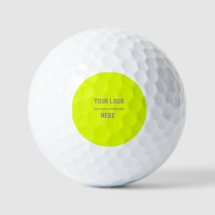 solid colour fluorescent yellow - your logo golf balls