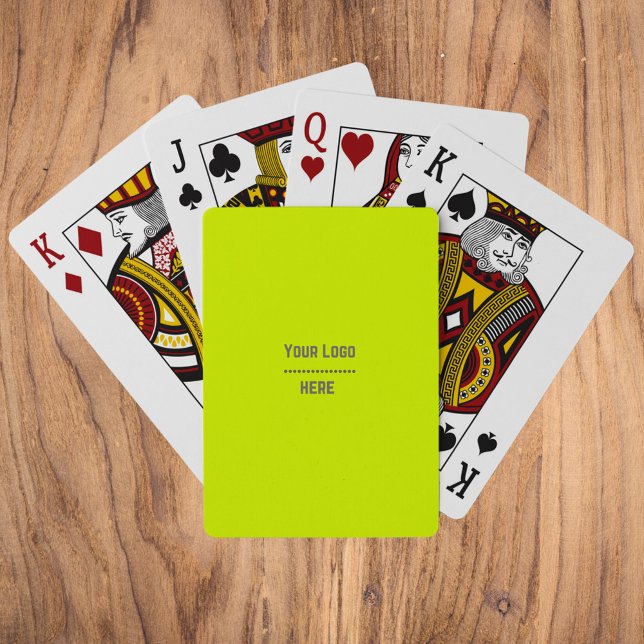 solid colour fluorescent  yellow - your  logo  playing cards (Creator Uploaded)