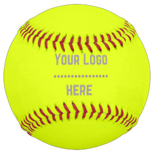 solid colour fluorescent  yellow - your  logo softball