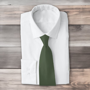 Solid colour Forest Moss dark green Tie
