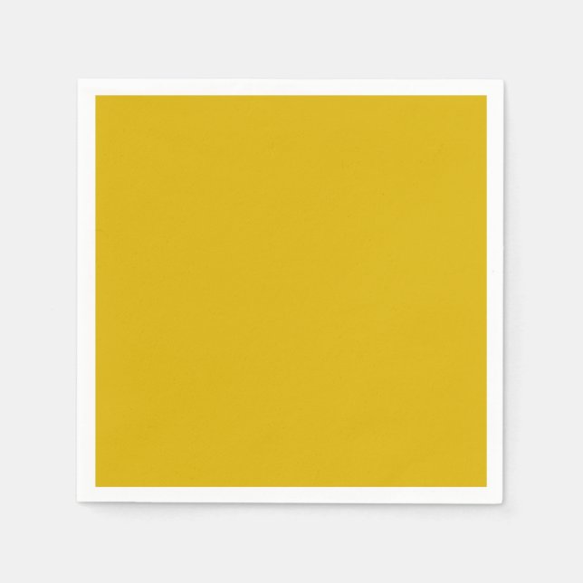 Solid colour goldenrod plain mustard yellow napkin (Front)