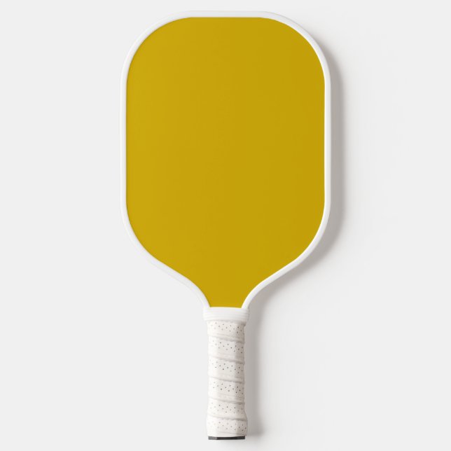Solid colour goldenrod plain mustard yellow pickleball paddle (Front)