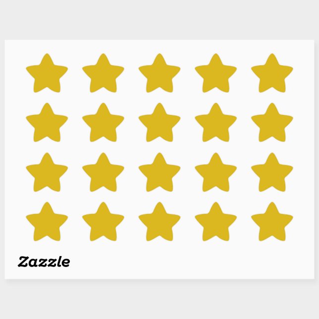 Solid colour goldenrod plain mustard yellow star sticker (Sheet)