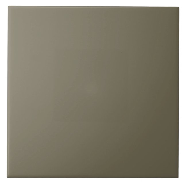 Solid Colour Green Burnt Olive 746d57 Tile (Front)