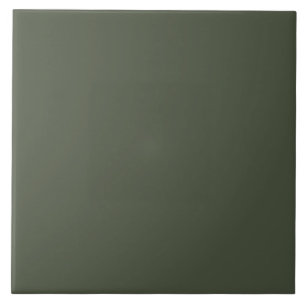 Solid Colour Green Chard 4B533F Tile