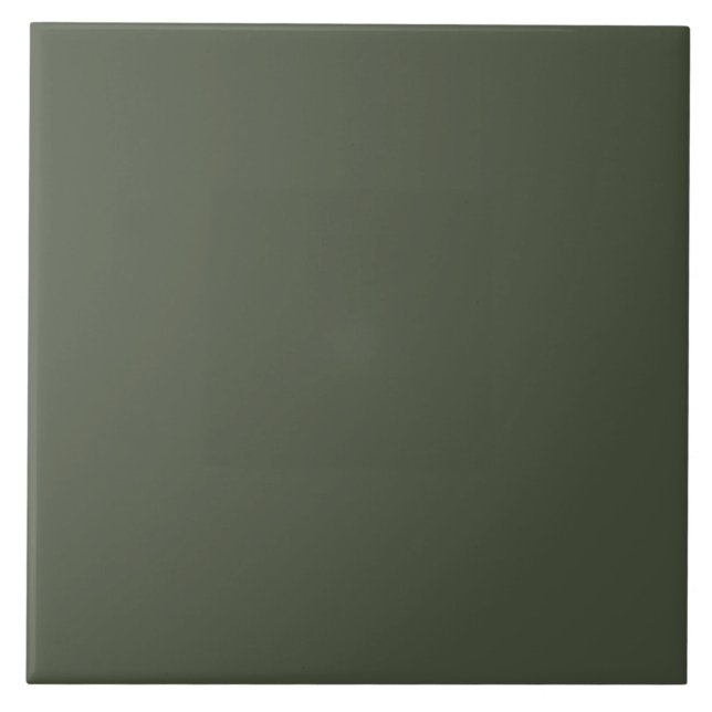Solid Colour Green Chard 4B533F Tile (Front)