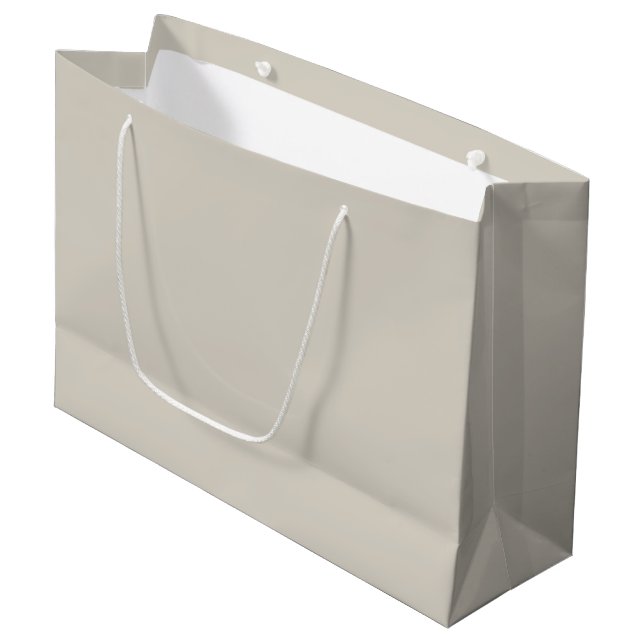 Solid colour greige beige large gift bag (Front Angled)