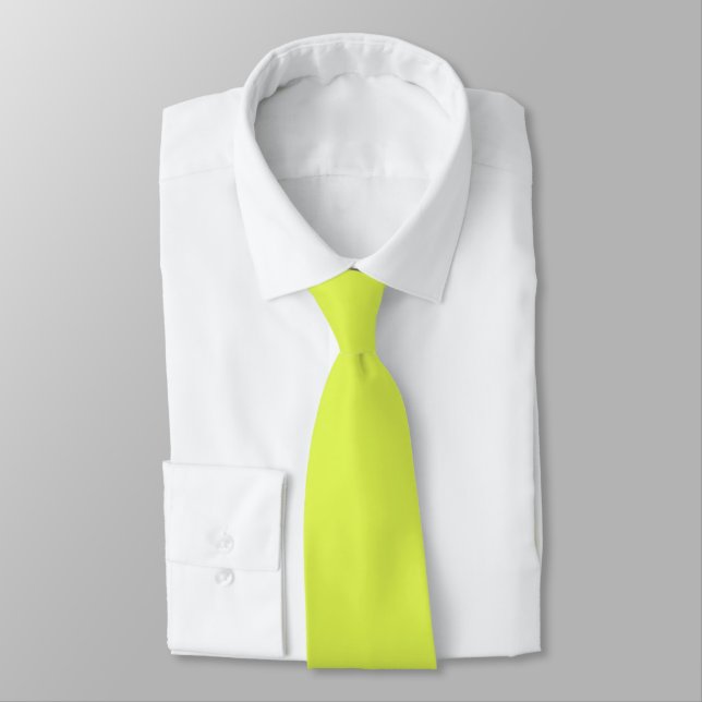 Solid colour key lime yellow green tie (Tied)