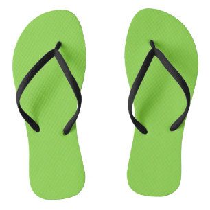 Solid colour kiwi green flip flops