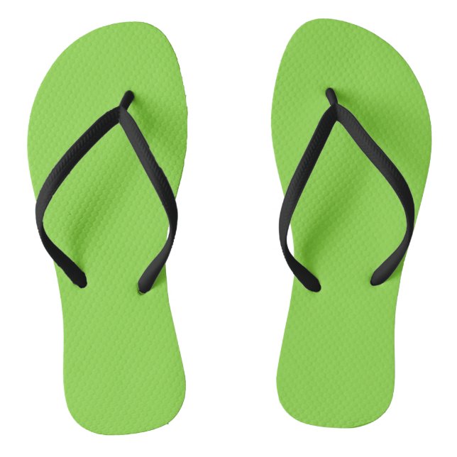 Solid colour kiwi green flip flops (Footbed)