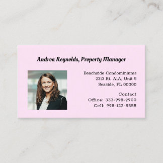 Solid Colour Lady Boss Photo template Business Card