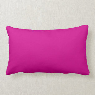 Solid colour light berry pink fuchsia lumbar cushion