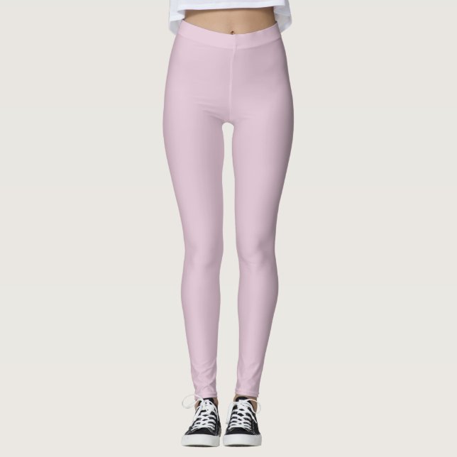 Solid colour light pale pink leggings (Front)