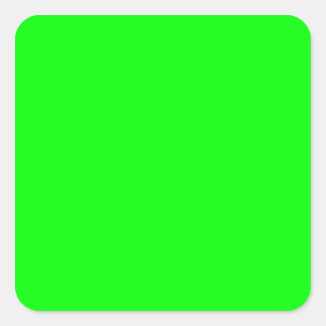 Solid Colour Lime Green Blank Square Sticker (Front)