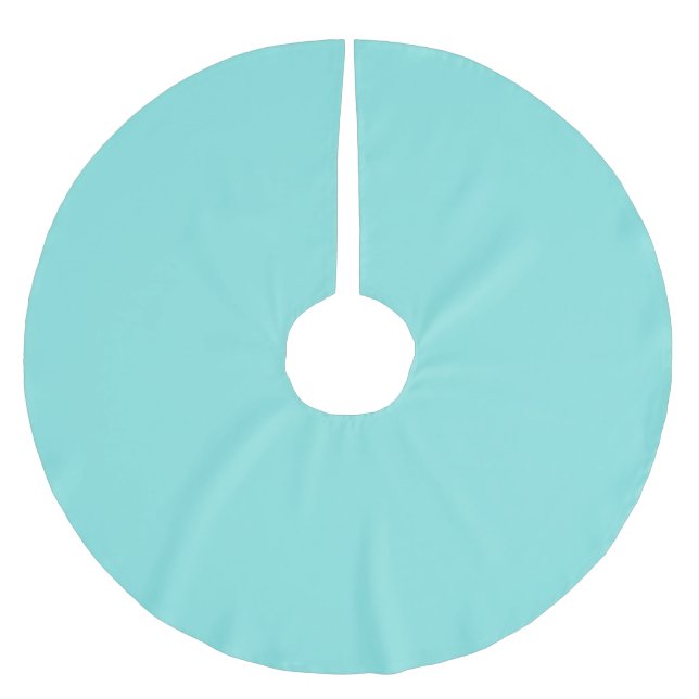 Solid colour misty teal turquoise brushed polyester tree skirt (Front)