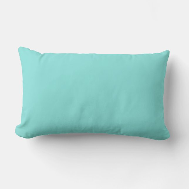 Solid colour misty teal turquoise lumbar cushion (Front)