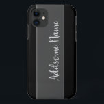 Solid Colour Modern Basic Black Monogrammed iPhone 11 Case<br><div class="desc">Custom Template Customised designs. Personalise with your own name,  a great gift for anyone including yourself.</div>