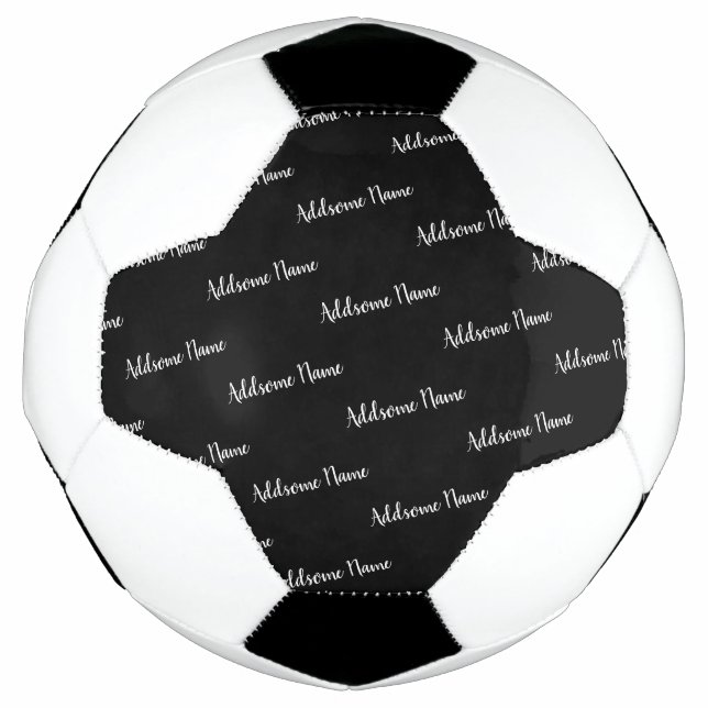 Solid Colour Modern Basic Black Monogrammed Football (Front)