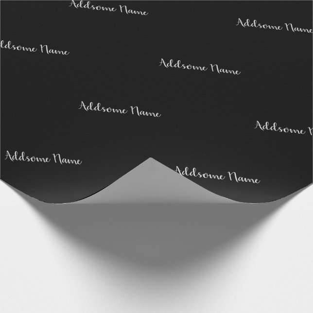 Solid Colour Modern Basic Black Stylish Wrapping Paper (Corner)