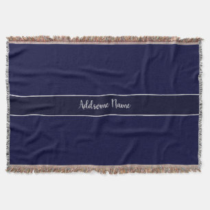 Solid Colour Modern Navy  Blue Stylish Throw Blanket