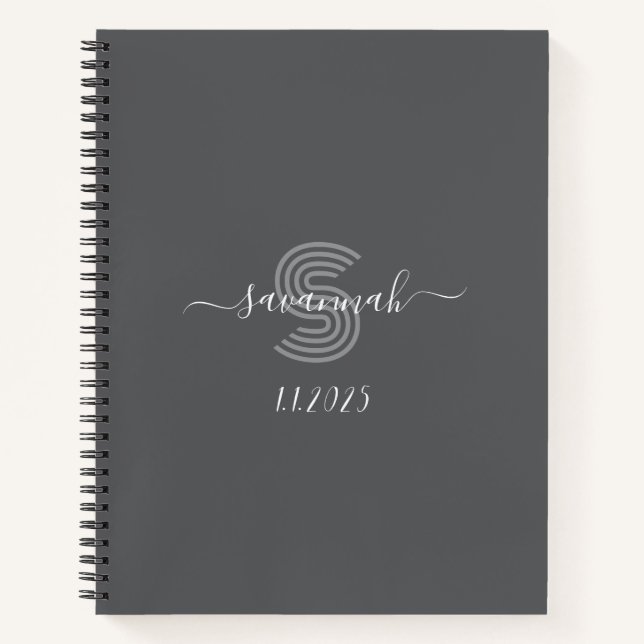 Solid Colour  Monogram Sketchbook  Notebook (Front)
