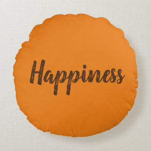 Solid Colour Name Template Round Cushion