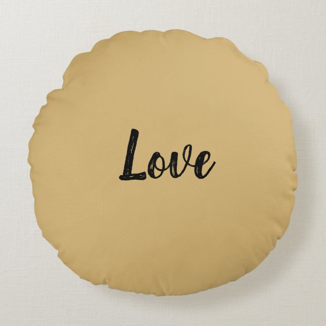 Solid Colour Name Template Round Cushion (Front)