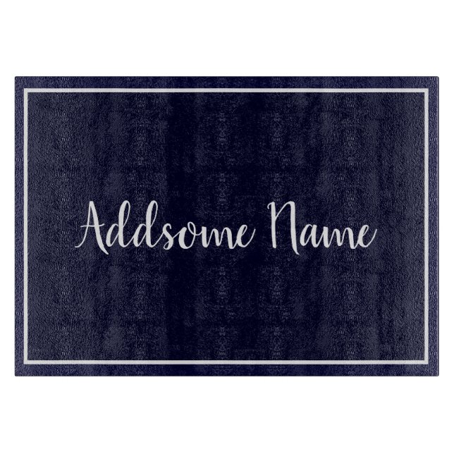 Solid colour Navy Blue Kitchen Cutting Board (Front)