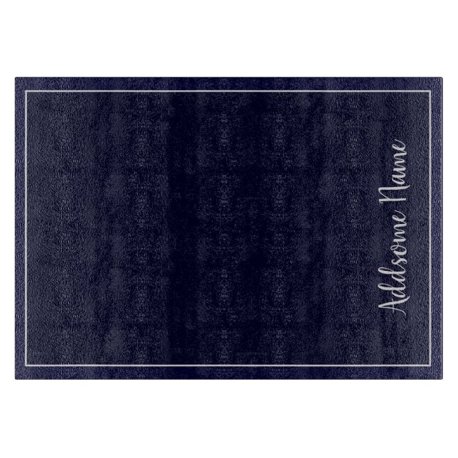Solid colour Navy Blue Kitchen Cutting Board (Front)