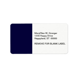 Solid Colour: Navy Blue Label