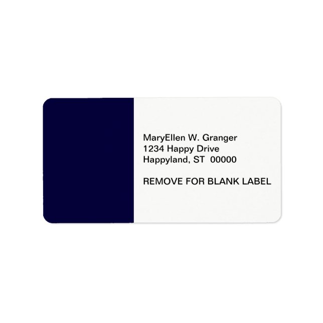 Solid Colour: Navy Blue Label (Front)