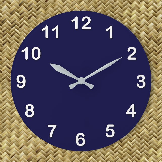 Solid Colour: Navy Blue Large Clock (Creator Uploaded)