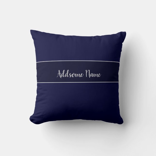 Solid colour Navy Blue Modern Stylish Cushion (Front)