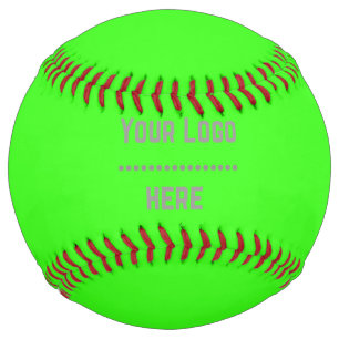 solid colour  neon  green - your  logo softball