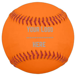 solid colour  neon+orange - your  logo softball