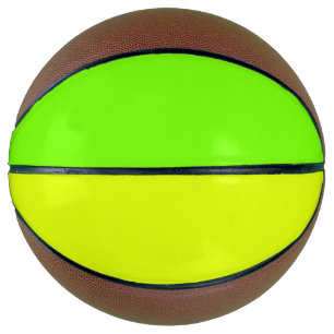 solid colour neon yellow and green basketball