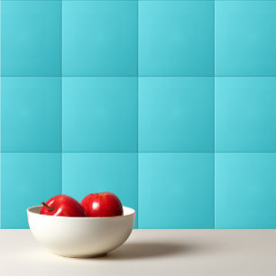 Solid colour ocean aqua blue tile